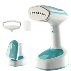 Hot Klädångare 1300W, hopfällbar skrynkelborttagare för kläder, 25 sek snabb uppvärmning (Blå) Blue