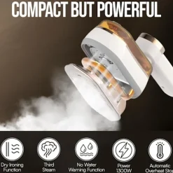 Sale Klädångare 1200W, med 3 ånglägen, 180° roterbart handtag Off-white