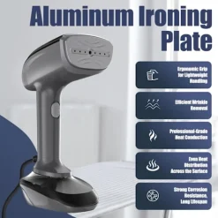 Online Klädångare 1800W med snabb keramisk uppvärmningsplatta, 2-i-1 Strykning & Skrynkelborttagare (Vit) White