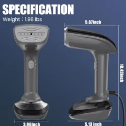 Online Klädångare 1800W med snabb keramisk uppvärmningsplatta, 2-i-1 Strykning & Skrynkelborttagare (Vit) White