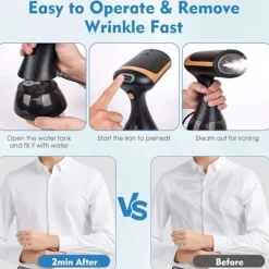 Sale Klädångare 1500W 300ml Vattentank, 25s Snabb Uppvärmning (Vit) White