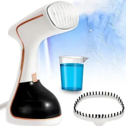 Online Klädångare, 2000W Portabelt Strykjärn med 320ml Vattentank, 2 i 1 Vertikal Våt och Torr Klädångare, med Displaykontrollpanel, för Hem, Kontor