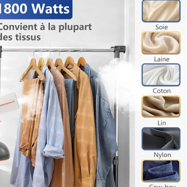 Online Klädångare, 2000W Portabelt Strykjärn med 320ml Vattentank, 2 i 1 Vertikal Våt och Torr Klädångare, med Displaykontrollpanel, för Hem, Kontor