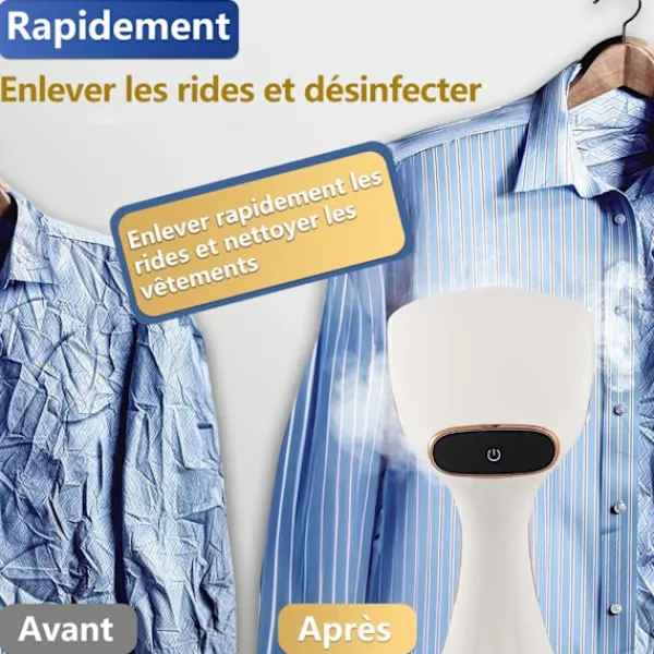 Online Klädångare, 2000W Portabelt Strykjärn med 320ml Vattentank, 2 i 1 Vertikal Våt och Torr Klädångare, med Displaykontrollpanel, för Hem, Kontor