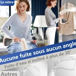 Online Klädångare, 2000W Portabelt Strykjärn med 320ml Vattentank, 2 i 1 Vertikal Våt och Torr Klädångare, med Displaykontrollpanel, för Hem, Kontor