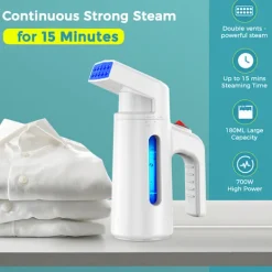 Klädångare 700W, Snabb uppvärmning på 40 sekunder, med 180 ml vattentank