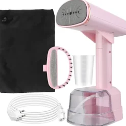 Discount Klädångare 1500W snabb uppvärmning, 400ml vattentank, LCD digital display (rosa)