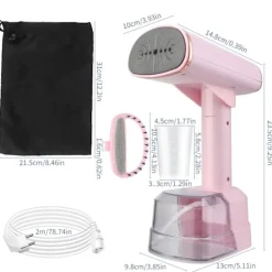 Discount Klädångare 1500W snabb uppvärmning, 400ml vattentank, LCD digital display (rosa)