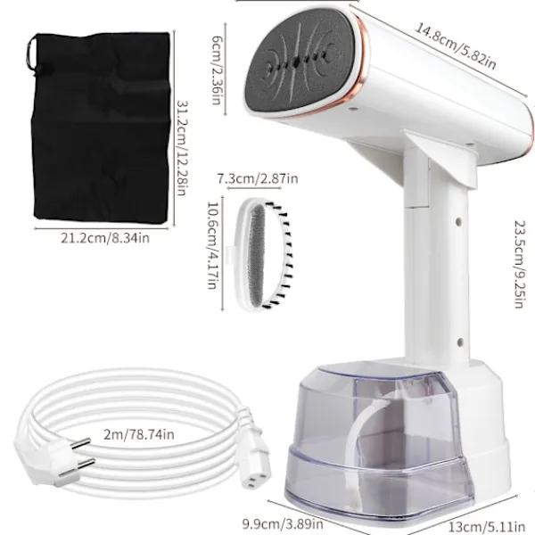 Online Klädångare 1500W snabb uppvärmning, 400ml vattentank, LCD digital display (vit)