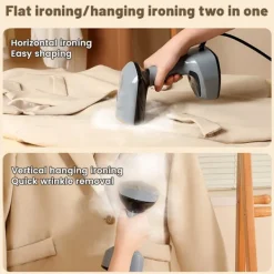 Outlet Klädångare 1300W, Vikbar Skrynkelborttagare för Kläder, 25 sek Snabb Uppvärmning (Grå-blå) Gray-blue