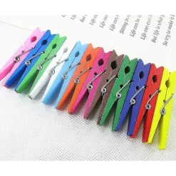 Best Klädnypor, 50 st Klädnypor för tvättlinor, Tvättklämmor med hållbara yttre ringfjädrar, Blandade färger Klädnypor Plast Anti-