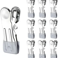 Best Klädnypor för tvättlina, rostfria tvättnypor, klädnypor, starka metallklädnypor, stormnypor för kläder, strumpor, handdukar, foton Gray