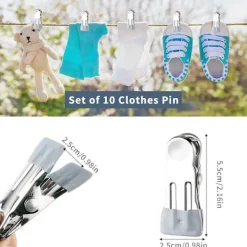 Best Klädnypor för tvättlina, rostfria tvättnypor, klädnypor, starka metallklädnypor, stormnypor för kläder, strumpor, handdukar, foton Gray