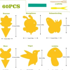 Online INF Klibbig fälla mot bananflugor och skadedjur på krukväxter 60-pack Gul