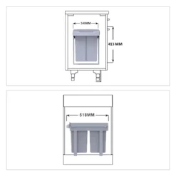 Best RXS Källsortering med 3 sophinkar