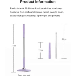 Klämmotyp Tygmopp – Plattmopp för Hushålls Torr- och Våtrengöring, Effektiv Artefakt