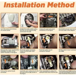 New Kolborstar för tvättmaskiner med elektrisk motor, 2-pack kolborstar för Bosch Siemens 00154740 154740 [W1-18039/A] tvättmaskin och andra modeller – 36 x 5 x 12 mm | Fyndiq