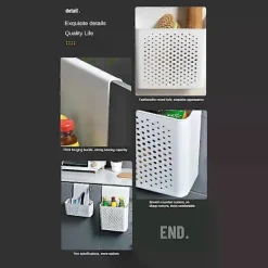 Clearance Kompakt liten stor köksförvaringshink, praktisk, platsbesparande, hängbar köksavfallshink under skåpet, avfallshyllan White small