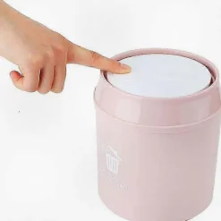 Kompakt Skrivbords Papperskorg, Mini Soptunna med Lock för Hemmet, Arbetsplatsen och Vardagsrum