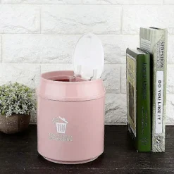 Kompakt Skrivbords Papperskorg, Mini Soptunna med Lock för Hemmet, Arbetsplatsen och Vardagsrum