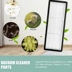 New Kompatibel med Roborock Qrevo Edge/EdgeC/Edge S5A Ersättningsdelar: 5V1 Huvudsida Borste, HEPA-filter, Dammpåse & Moppduk-Perfekt