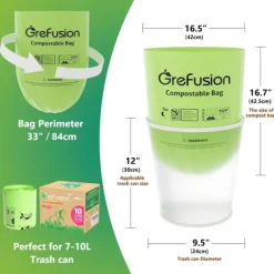 Online Komposterbara påsar för avfallskärl 10l x 100 st Matavfallspåsar Köksavfallspåsar 10 liter