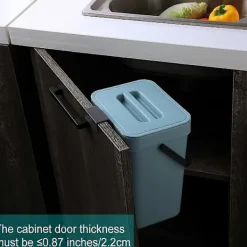 Outlet BEBETTER Komposthink för kök, hängande liten soptunna med förseglat lock, 5 liter, monterbar komposthink för kök/badrum/husbil (Blå)