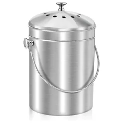 Sale Komposthink för Köksbänk, 5 Liter Rostfri Kompostbehållare Inomhus med Lock, Luktfri Matavfallshink