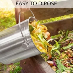 Sale Komposthink för Köksbänk, 5 Liter Rostfri Kompostbehållare Inomhus med Lock, Luktfri Matavfallshink