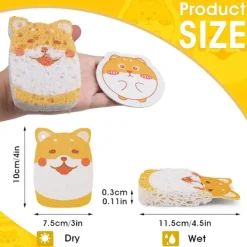 Outlet Komprimerade Cellulosa Köksvampar, 4-pack, Anti-Repiga Glas