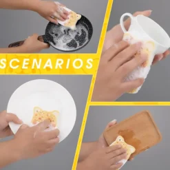 Outlet Komprimerade Cellulosa Köksvampar, 4-pack, Anti-Repiga Glas