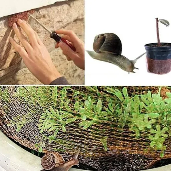 Hot Kopparnät, 1 rulle med 6 meter, mot sniglar, möss, fåglar och nematoder, trädgårdsskydd mot gnagare, stickat kopparnät