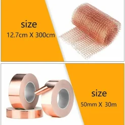 Online Koppartejp 50 mm x 30 m, 2 st, kopparfolie, kopparväv, kopparfolie, kopparull, kopparband, snigelband, snigelskydd, skadedjursbekämpning