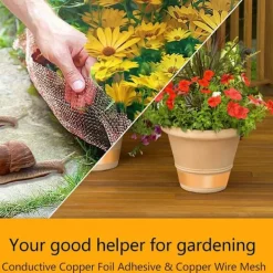 Online Koppartejp 50 mm x 30 m, 2 st, kopparfolie, kopparväv, kopparfolie, kopparull, kopparband, snigelband, snigelskydd, skadedjursbekämpning