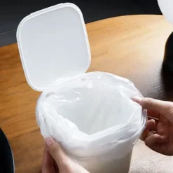 Hot J-star Kosmetisk Bin Swing Lock Bin Bord Bin Tärningar Vit