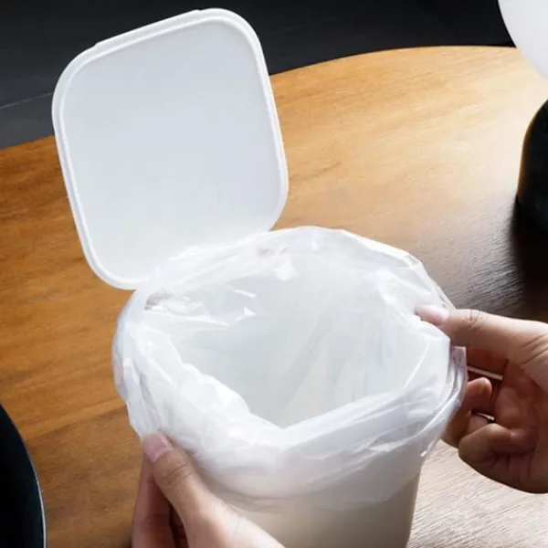 Hot J-star Kosmetisk Bin Swing Lock Bin Bord Bin Tärningar Vit