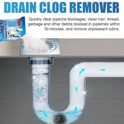 Clearance Kraftfull avloppsrengörare för diskho, effektiv avloppsrengöring, luktborttagningspulver