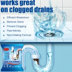 Clearance Kraftfull avloppsrengörare för diskho, effektiv avloppsrengöring, luktborttagningspulver