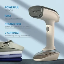 Best Kraftfull handhållen steamer, 1200W med keramisk värmeplatta, 2-i-1 strykning och ångning