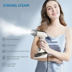 Best Kraftfull handhållen steamer, 1200W med keramisk värmeplatta, 2-i-1 strykning och ångning