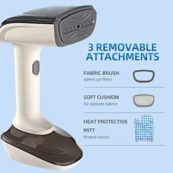 Discount Kraftfull handhållen tygångare, 1200W med keramisk värmeplatta, 2-i-1 strykning och avkalkning