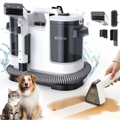 Clearance Intelligent Tech Kraftfull Matt- & Textilrengörare LBLUE V6 med 1,75L Dubbeltank, 5M Sladd, 1,7M Slang – Djuprengör Soffa, Madrass, Bil och Husdjursfläckar Svart