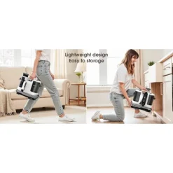 Clearance Intelligent Tech Kraftfull Matt- & Textilrengörare LBLUE V6 med 1,75L Dubbeltank, 5M Sladd, 1,7M Slang – Djuprengör Soffa, Madrass, Bil och Husdjursfläckar Svart