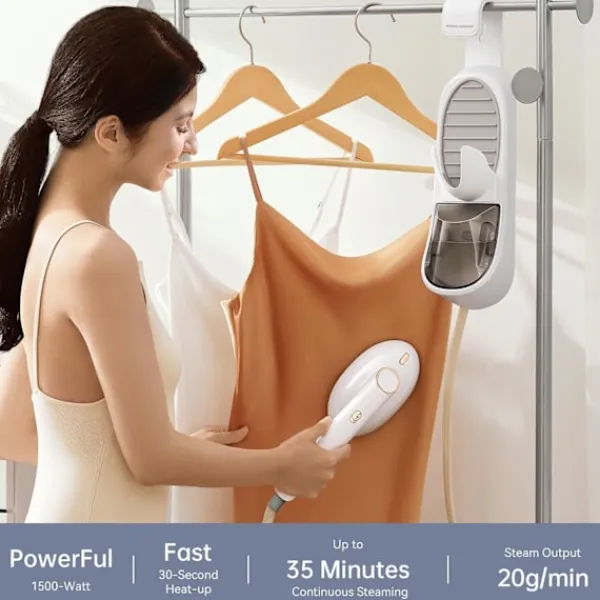 Kraftfull och mångsidig ånggenerator för hemmet, 1500W Stor stryksula, 400ml avtagbar vattentank