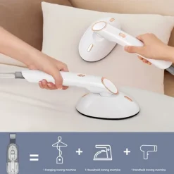 Kraftfull och mångsidig ånggenerator för hemmet, 1500W Stor stryksula, 400ml avtagbar vattentank