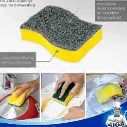 New Kraftig Skrubbsvamp, 6-pack, Storlek: 11 X 7 X 3 Cm, 4.3" X 2.8" X 1.2[D]