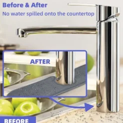 Discount ATELA Kran stänkfångare, mikrofibertyg köksblandare absorberande matta, diskbänk stänkskydd, kran matta för diskbänk, vattenabsorberande matta för kök,