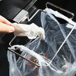 Kreativ Bakdörr Rostfri Skräppåsehållare Hängställning Hylla Förvaringskrok Kökskåp