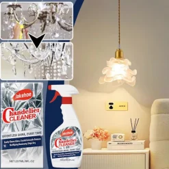 Sale Kronljuskrona Rengöring Dropptork Spray Kraftfull Kristallrengöring för Kronljuskrona Icke-räfflad Glasrengöring Vätska 2PCs