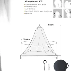 AUGRO Kuppel Myggnät, Säng Myggnät Stor Polyester Myggnät